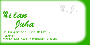 milan juha business card